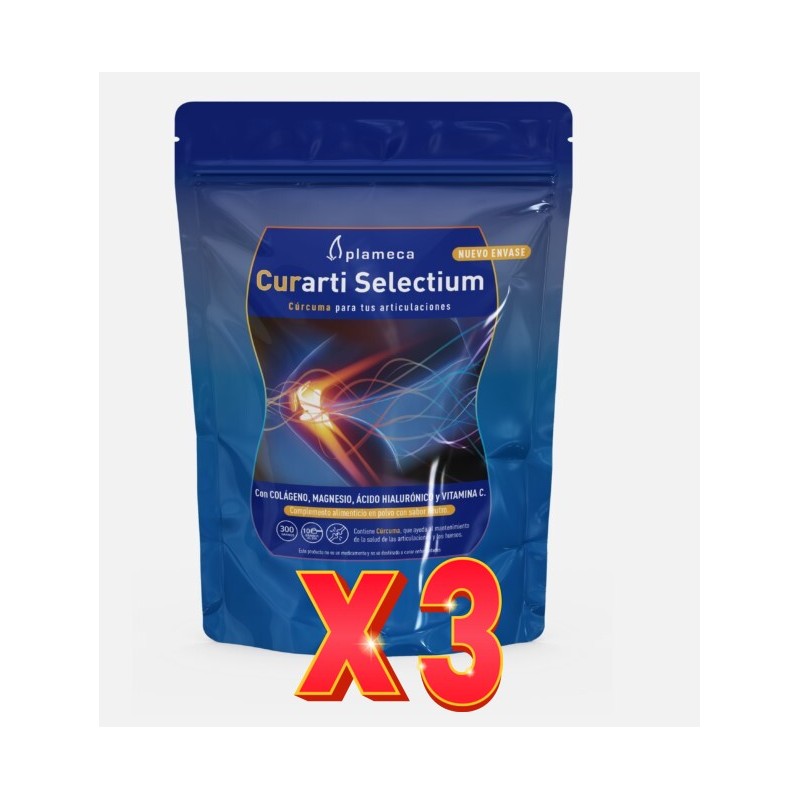 Pack de 3 unidades Curarti Selectium Polvo 300 G Plameca