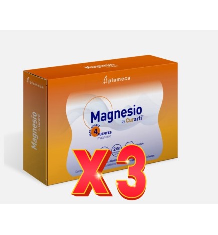 Pack de 3 unidades Magnesio By Curarti 60 Comprimidos Plameca