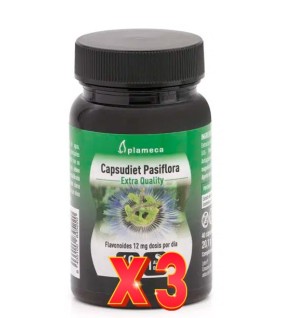 Pack de 3 unidades Capsudiet Pasiflora 40 Cápsulas Vegetales Plameca