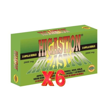 Pack de 6 unidades Higastion 20 Ampollas Robis