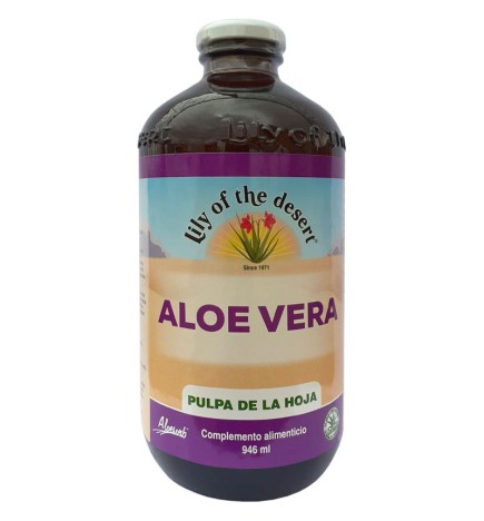 Zumo De Aloe Vera (Vidrio) Pulpa Hoja 946  Ml Lily Of The Desert