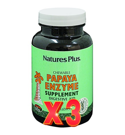 Pack de 3 unidades Papaya Enzyme 360 Comprimidos Mastic. Natures Plus
