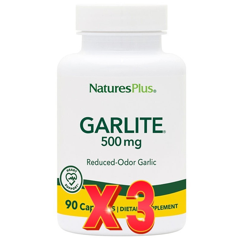 Pack de 3 unidades Garlite. 90 Cápsulas Natures Plus Pack de 3 unidades Garlite. 90 Cápsulas Natures Plus