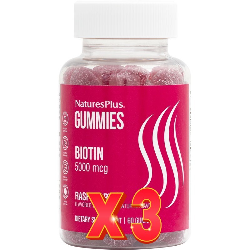 Pack de 3 unidades Gummies Biotina 60 Gominolas Natures Plus Pack de 3 unidades Gummies Biotina 60 Gominolas Natures Plus