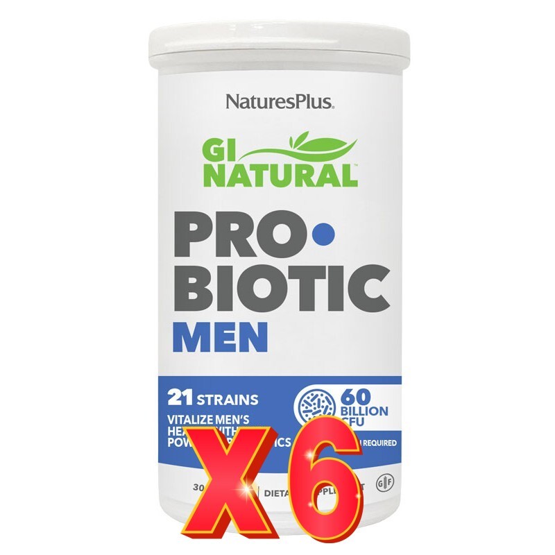 Pack de 6 unidades Gi Natural Probiotic Men 30 Cápsulas Natures Plus Pack de 6 unidades Gi Natural Probiotic Men 30 Cápsulas Natures Plus