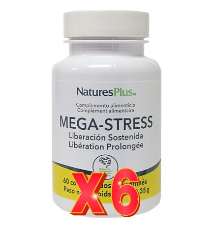 Pack de 6 unidades Mega-Stress 60 Comprimidos Natures Plus