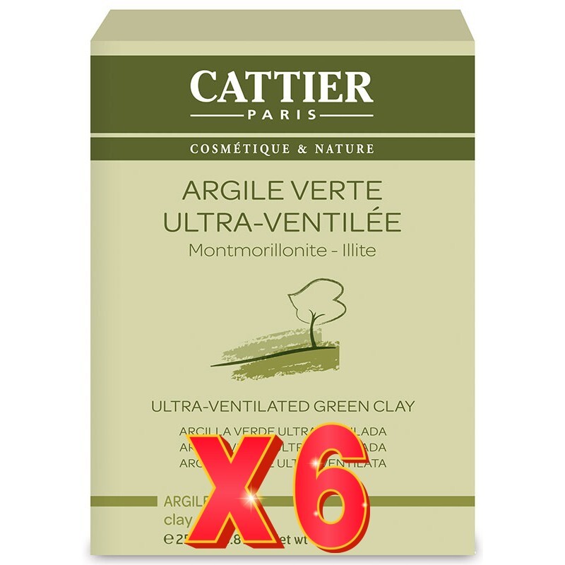 Pack de 6 unidades Arcilla Verde Ultraventil. 250 G Cattier Pack de 6 unidades Arcilla Verde Ultraventil. 250 G Cattier