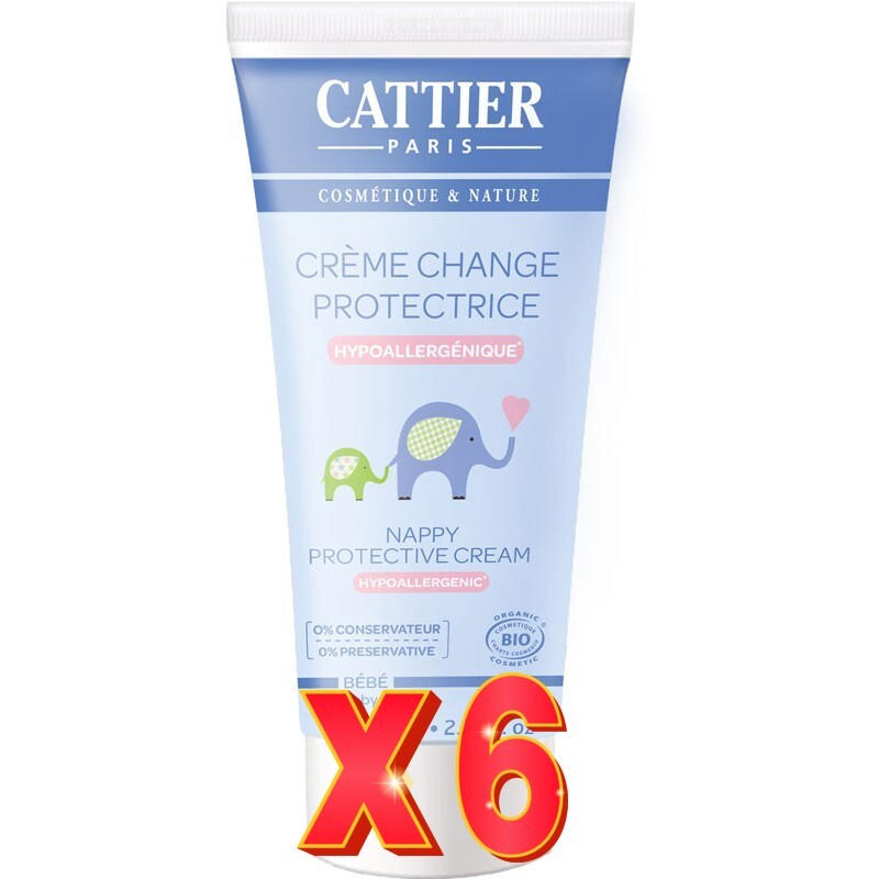Pack de 6 unidades Crema Para El Cambio De Pañal 75 Ml Cattier Pack de 6 unidades Crema Para El Cambio De Pañal 75 Ml Cattier