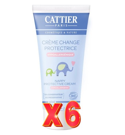 Pack de 6 unidades Crema Para El Cambio De Pañal 75 Ml Cattier