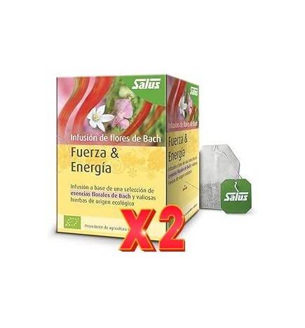 Pack de 2 unidades Fuerza & Energía Flores de Bach bio 15 bolsitas filtro Salus