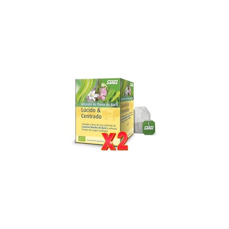 Pack de 2 unidades Lúcido & Centrado Flores de Bach bio 15 bolsitas filtro Salus Pack de 2 unidades Lúcido & Centrado Flores de Bach bio 15 bolsitas filtro Salus