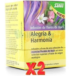 Pack de 2 unidades Alegría & Armonía Flores de Bach bio 15 bolsitas filtro Salus