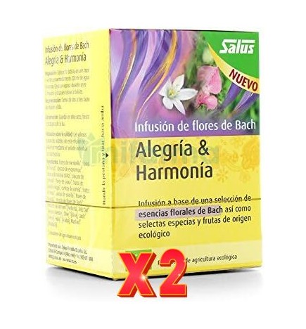 Pack de 2 unidades Alegría & Armonía Flores de Bach bio 15 bolsitas filtro Salus