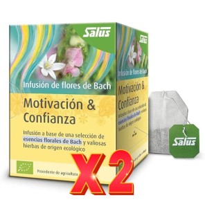 Pack de 2 unidades Motivación & Confianza Flores de Bach bio 15 bolsitas filtro Salus