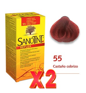 Pack de 2 unidades SANOTINT Reflex 55 Castaño cobrizo