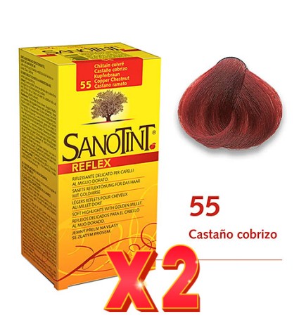 Pack de 2 unidades SANOTINT Reflex 55 Castaño cobrizo
