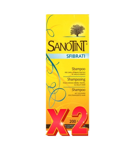Pack de 2 unidades SANOTINT Champú Sfibrati / Cabello dañado 200 ml