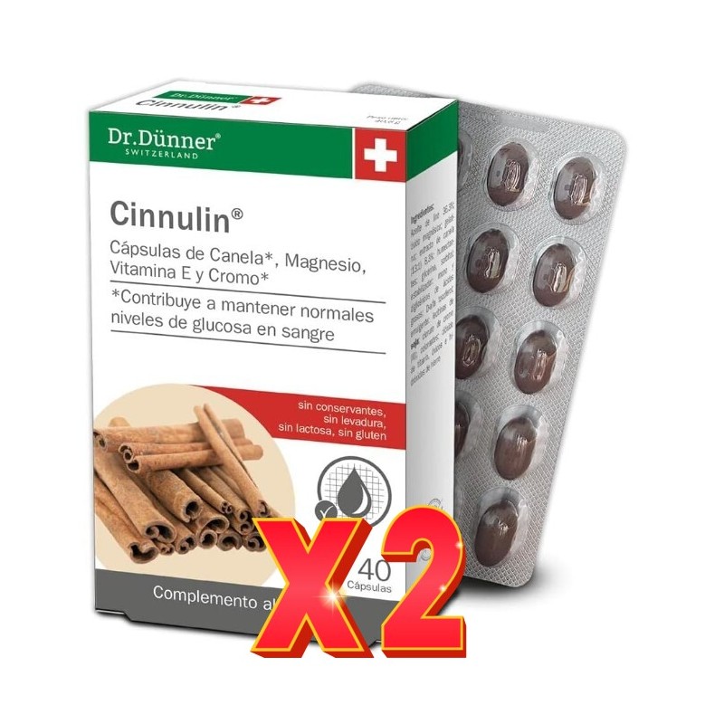 Pack de 2 unidades Cinnulin 40 cápsulas Dr Dunner Salus