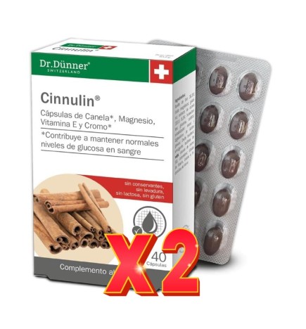 Pack de 2 unidades Cinnulin 40 cápsulas Dr Dunner Salus