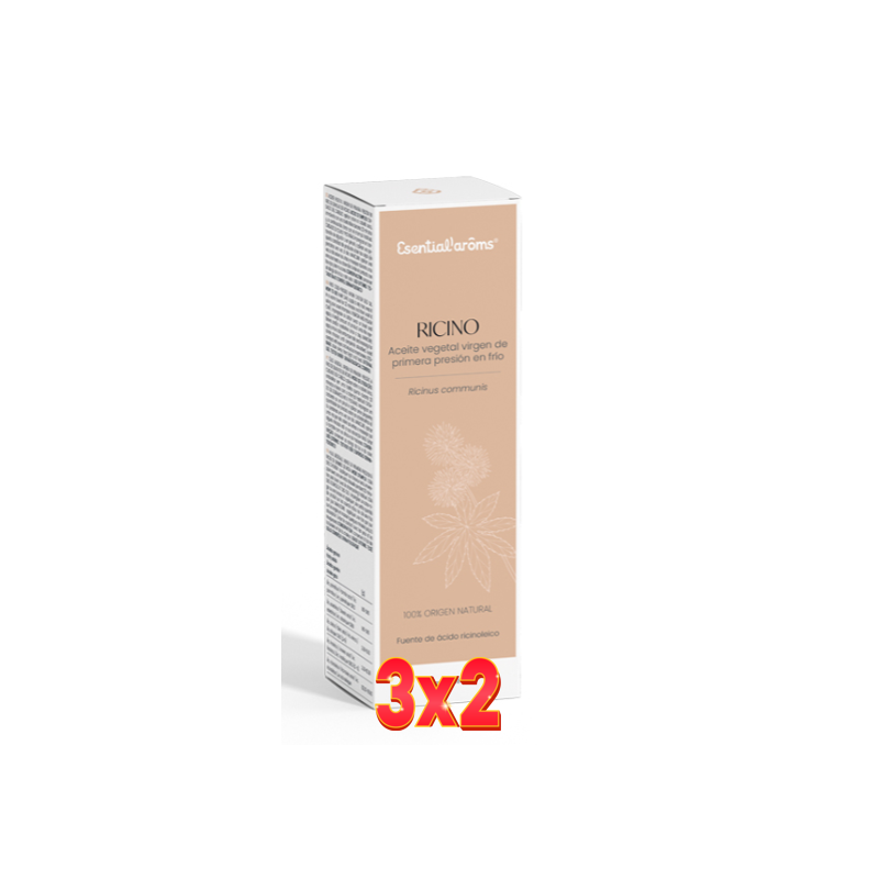 Pack 3x2 unidades Aceite Vegetal Ricino 100 Ml Esential Aroms