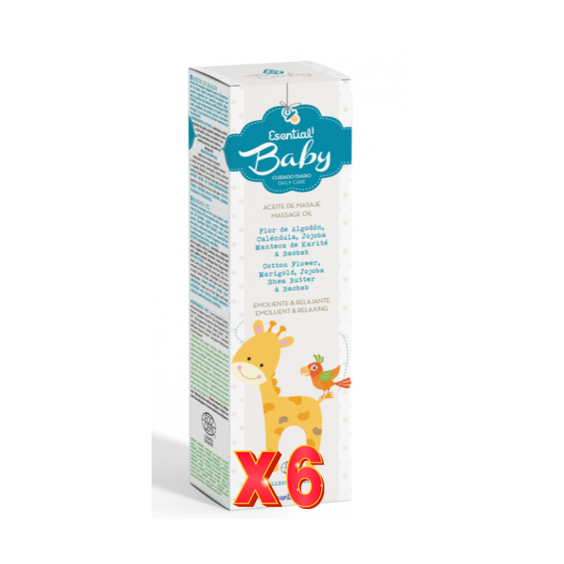 Pack 6 unidades Aceite De Masaje Bebe 100 Ml Esential Aroms Pack 6 unidades Aceite De Masaje Bebe 100 Ml Esential Aroms