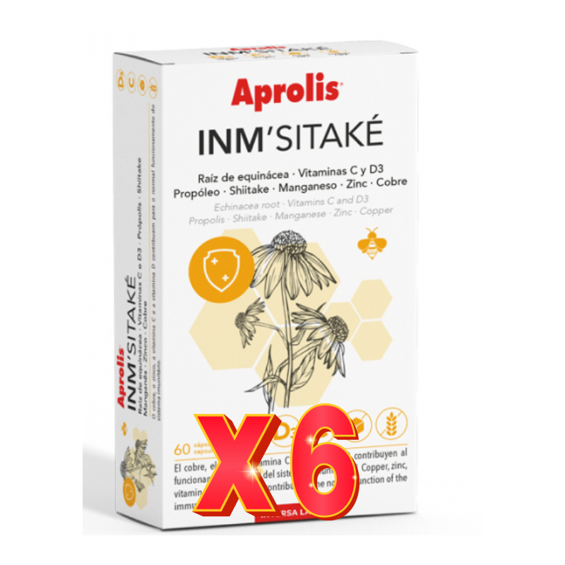 Pack 6 unidades Aprolis Inm'Sitake + D3 60 Capsulas Intersa Pack 6 unidades Aprolis Inm'Sitake + D3 60 Capsulas Intersa