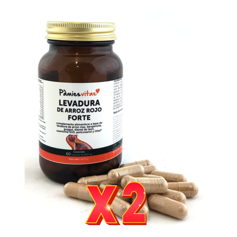 Pack de 2 unidades Levadura de Arroz Rojo Forte PV (60 cápsulas) de Pamies Vitae