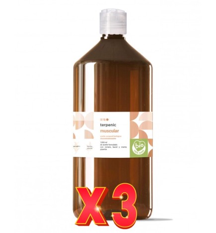 Pack de 3 uds Muscular Aceite Corporal, Bio, 1000Ml Terpenic