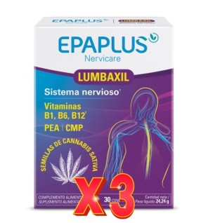 Pack de 3 uds Epaplus Nervicare Lumbaxil 30C Epaplus