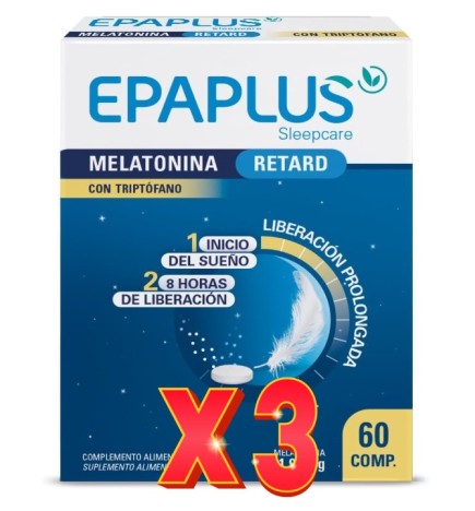 Pack de 3 uds Epaplus Sleep Melaton Ret Tript 60C X2 Epaplus