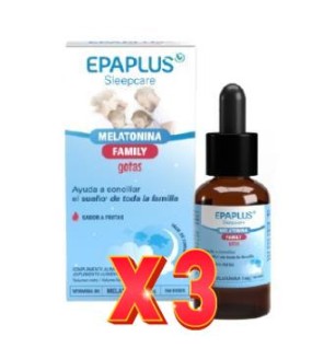 Pack de 3 uds Epaplus Sleepcare Melatonina Family Gotas 30Ml - Melatonina Family Epaplus