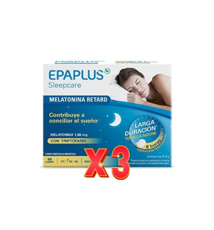 Pack de 3 uds Epaplus Sleepcare Melatonina Retard Triptófano 60C Epaplus