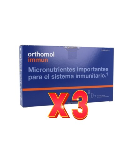 Pack de 3 unidades Orthomol Immun 7 Botellas Bebibles  Y 14 Comprimidos Orthomol
