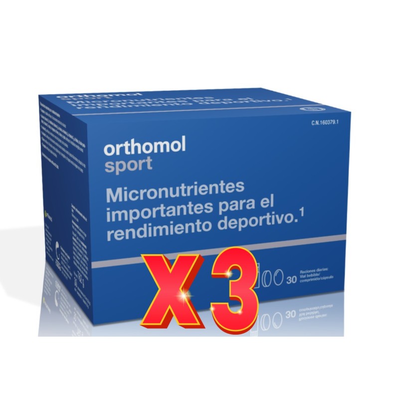 Pack de 3 unidades Orthomol Sport 30 Botellas Bebibles  Y Comprimidos  Y Capsulas Orthomol