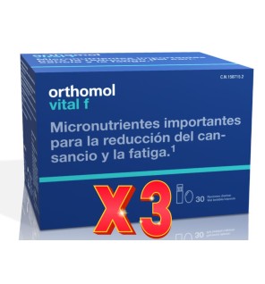 Pack de 3 unidades Orthomol Vital F 30 Ampollas Bebibles  Y Capsulas Orthomol