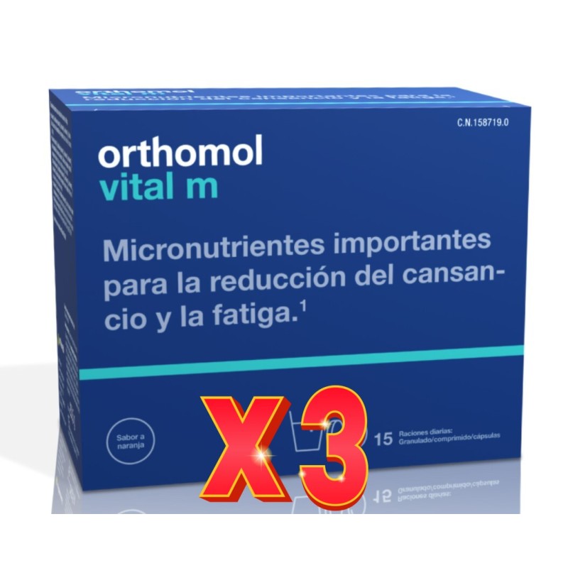 Pack de 3 unidades Orthomol Vital M Granulado 15 Sobres Y Comprimidos Y Capsulas Orthomol Pack de 3 unidades Orthomol Vital M Granulado 15 Sobres Y Comprimidos Y Capsulas Orthomol