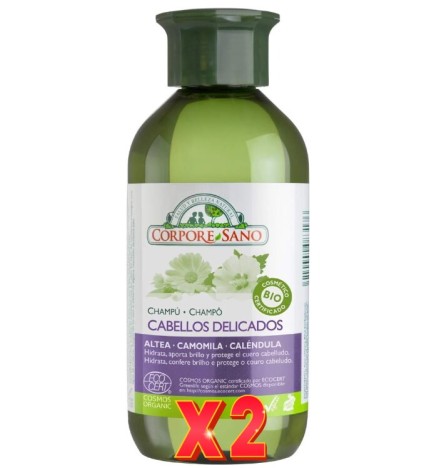 Pack de 2 unidades Champu Cabellos Delicados 300 Ml Ecocert Corpore Sano