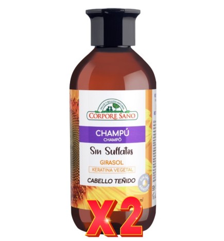 Pack de 2 unidades Champu Girasol Sin Sulfatos 300 Ml Corpore Sano
