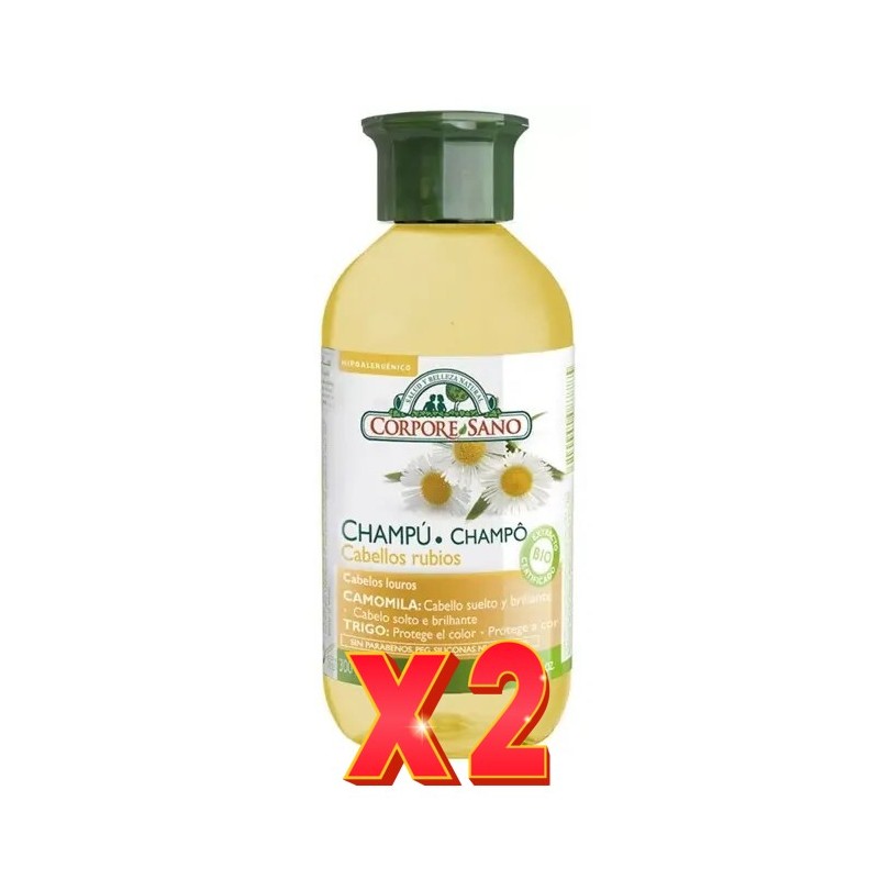 Pack de 2 unidades Champu Camomila Trigo Rubios Y Fragiles 300Ml Corpore Sano Pack de 2 unidades Champu Camomila Trigo Rubios Y Fragiles 300Ml Corpore Sano