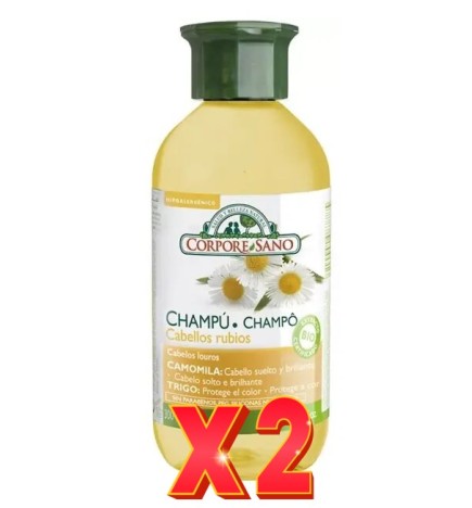 Pack de 2 unidades Champu Camomila Trigo Rubios Y Fragiles 300Ml Corpore Sano