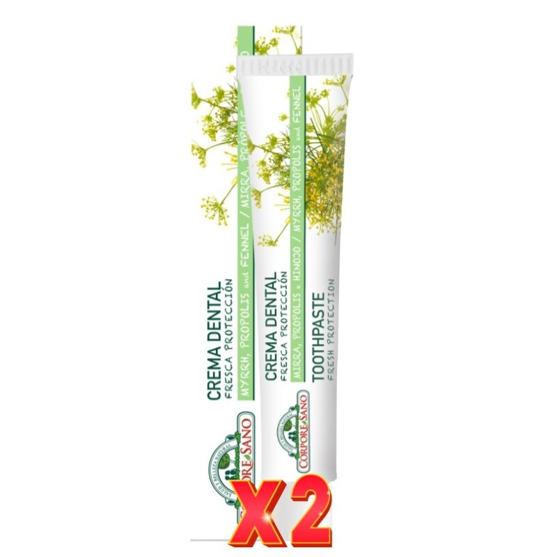 Pack de 2 unidades Dentifrico Mirra Propolis 75 Ml Corpore Sano