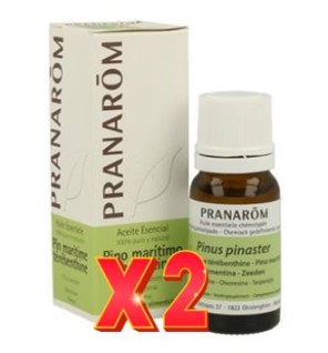 Pack de 2 unidades Pino Maritimo Trementina Oleoresina Bio 10 Ml Pranarom Aceites