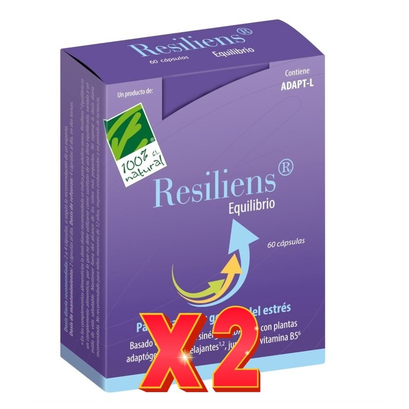 Pack de 2 unidades Resiliens Equilibrio 60 Capsulas Cien Por Cien Natural Pack de 2 unidades Resiliens Equilibrio 60 Capsulas Cien Por Cien Natural