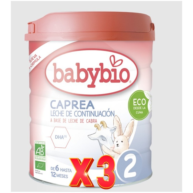 Pack de 3 unidades Leche Caprea 2 Cabra Continuacion 6-12Mes 800G Bio Babybio