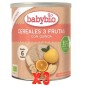 Pack de 3 unidades Cereales 3 Frutas Con Quinoa 6 Meses 220 Gr Bio Babybio