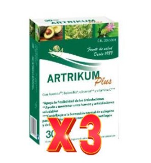Pack de 3 unidades Artrikum Plus 30 Comprimidos Bioserum