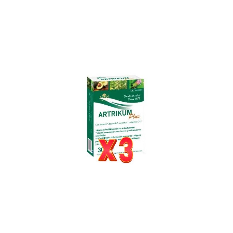 Pack de 3 unidades Artrikum Plus 30 Comprimidos Bioserum Pack de 3 unidades Artrikum Plus 30 Comprimidos Bioserum