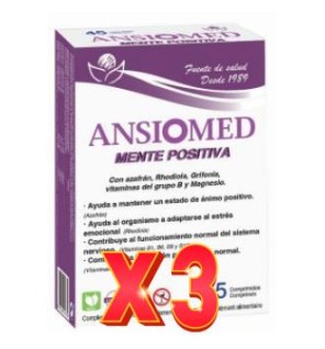 Pack de 3 unidades Ansiomed Mente Positiva 45 Comprimidos Bioserum