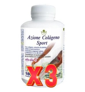 Pack de 3 unidades Azione Colageno Sport 180 Comprimidos Bioserum