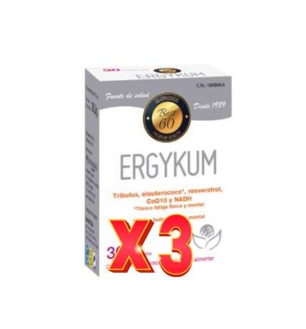 Pack de 3 unidades Ergykum Formula Reforzada 30 Comprimidos Bioserum